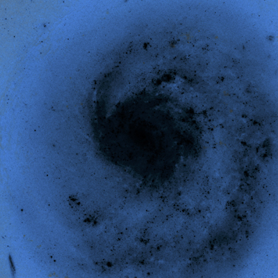New Earth (EIF RMX) cover art, circular black and blue design